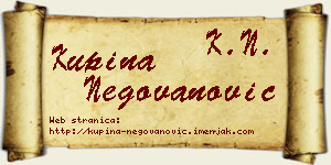 Kupina Negovanović vizit kartica